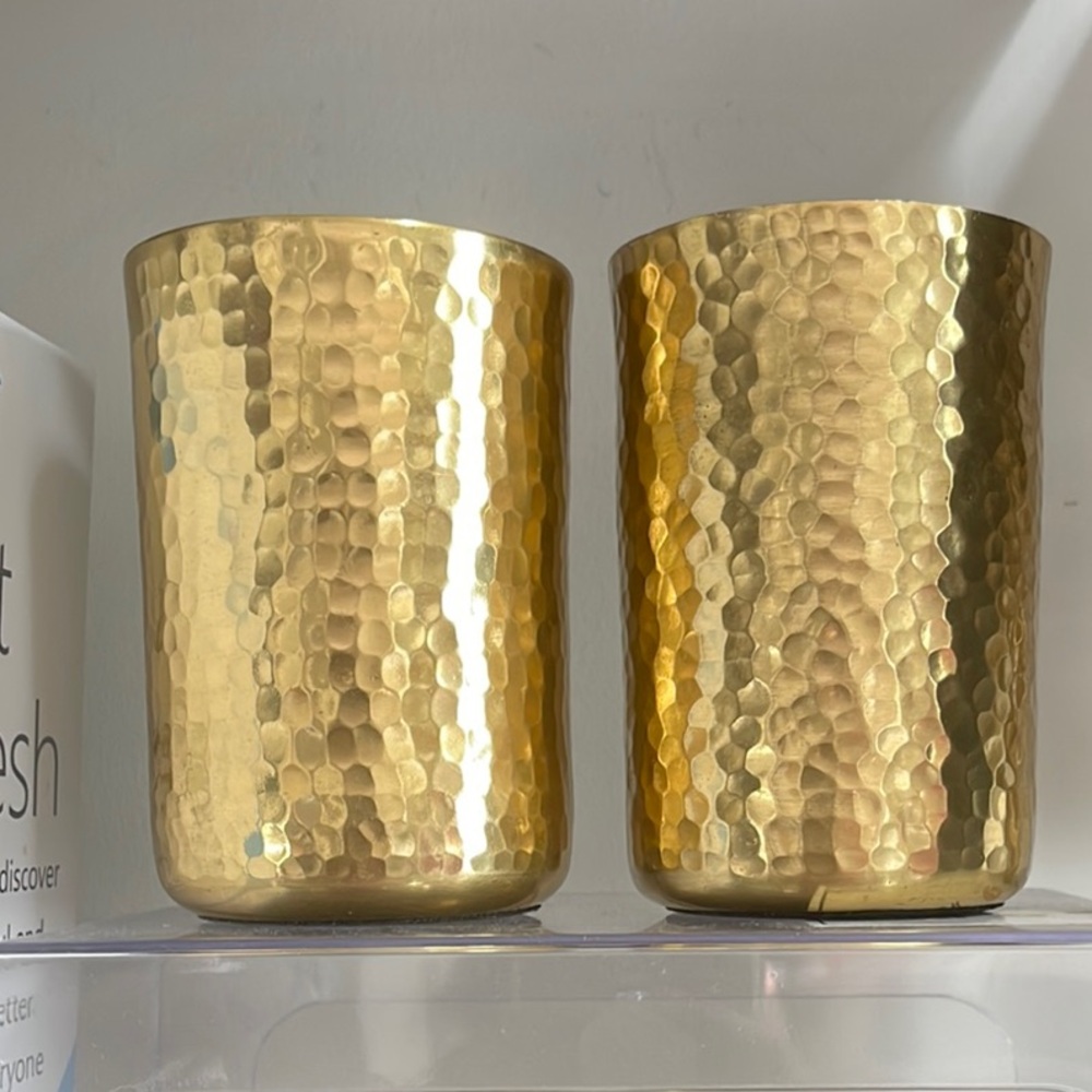 Gold Colored Hammered Cups/ Accents
